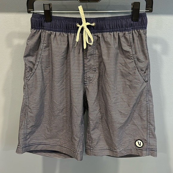Vuori Kore Shorts Gray Blue Striped Lined Drawstring Athletic Mens Small - Picture 1 of 7